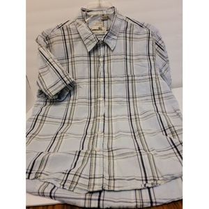 BKE regular fit mens blue plaid short‎ sleeve shirt, XL